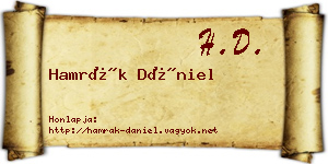 Hamrák Dániel névjegykártya