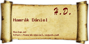 Hamrák Dániel névjegykártya